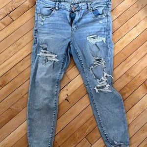 BROKEN ZIPPER American Eagle Skinny Jeans
